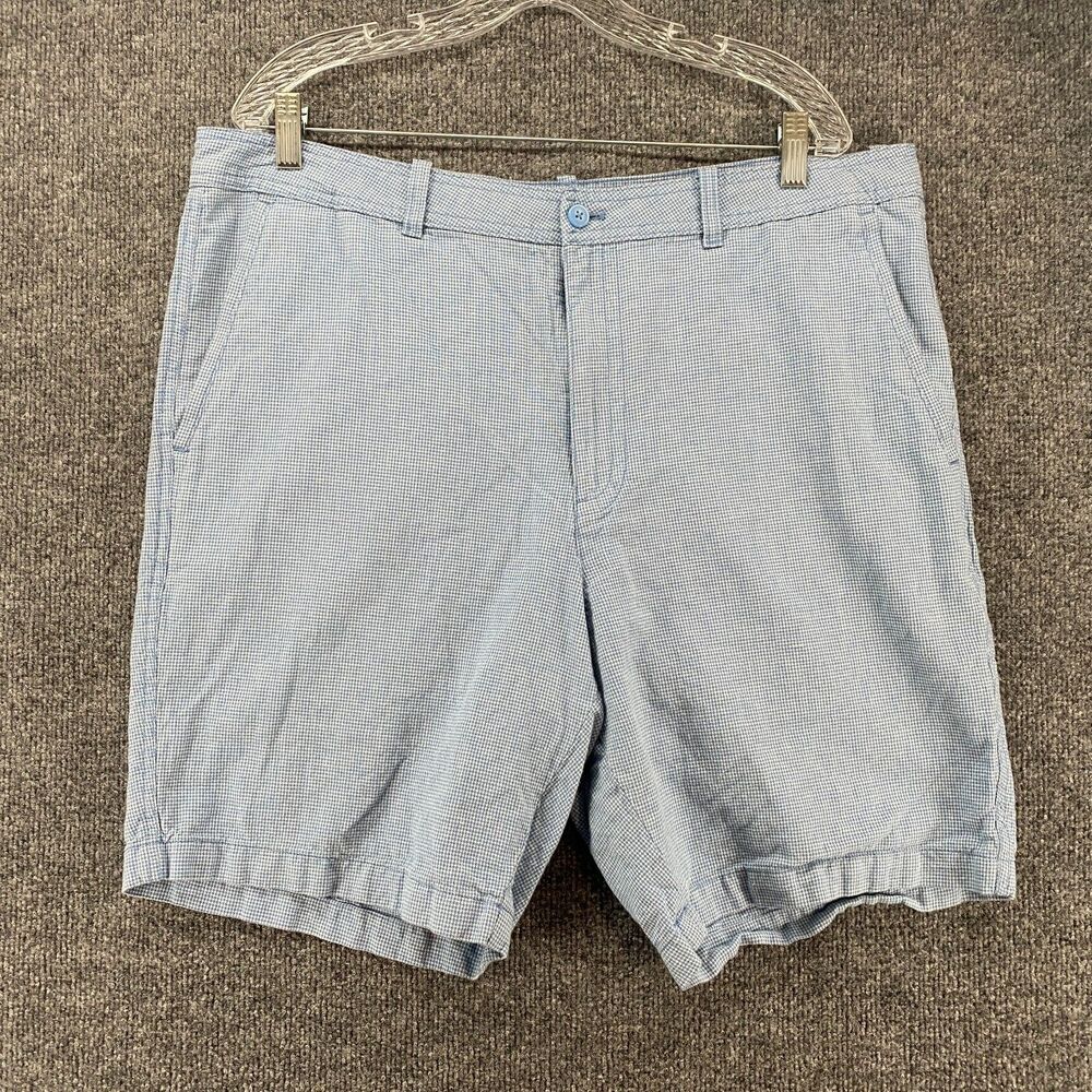 Cubavera Shorts Men‎ 38 Linen Cotton Blue Flat Front Preppy Beach Casual Coastal